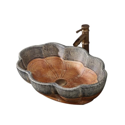 MENGLI-2024 Retro Badezimmer Waschbecken Keramik Waschbecken Aufsatzwaschbecken Kunst Waschbecken Waschtisch Waschbecken, 57 * 40 * 15cm Aufsatzwaschbecken MENGLI-2024 Retro Badezimmer Waschbecken Keramik Waschbecken Aufsatzwaschbecken Kunst Waschbecken Waschtisch Waschbecken, 57 * 40 * 15cm Aufsatzwaschbecken von MENGLI-2024