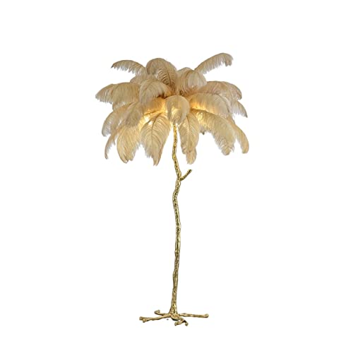 MENGLI-2024 Stehlampe Feder Stehlampe Wohnzimmer Schlafzimmer Urlaub Dekoration Atmosphäre Lampe Nachttisch personalisierte Schreibtischlampe (ohne Lichtquelle) Stehlampe(Gold) von MENGLI-2024