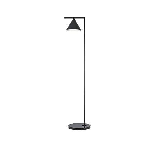 MENGLI-2024 Stehlampe Verstellbare Kupfer-Stehlampe mit vertikaler kegelförmiger Wohnzimmer-Schlafzimmer-Arbeitszimmer-Leselampe, schwarz-goldene Stehlampe (ohne Lichtquelle) Stehlampe(Schwarz) von MENGLI-2024