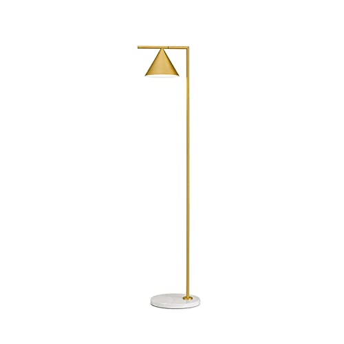 MENGLI-2024 Stehlampe Verstellbare Kupfer-Stehlampe mit vertikaler kegelförmiger Wohnzimmer-Schlafzimmer-Arbeitszimmer-Leselampe, schwarz-goldene Stehlampe (ohne Lichtquelle) Stehlampe(Weiß) von MENGLI-2024