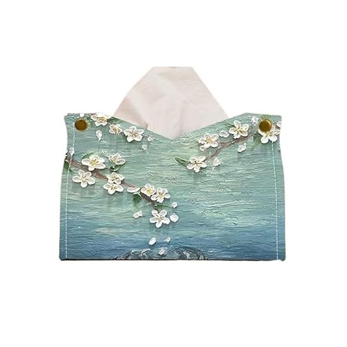 MENGLI-2024 Taschentuchbox-Abdeckung Tissue Box Ölgemälde Tissue Box Haushalt Wohnzimmer Pu Serviettenhalter for Home Office Restaurant Dekorative Taschentuchbox(Multi-Colored) von MENGLI-2024