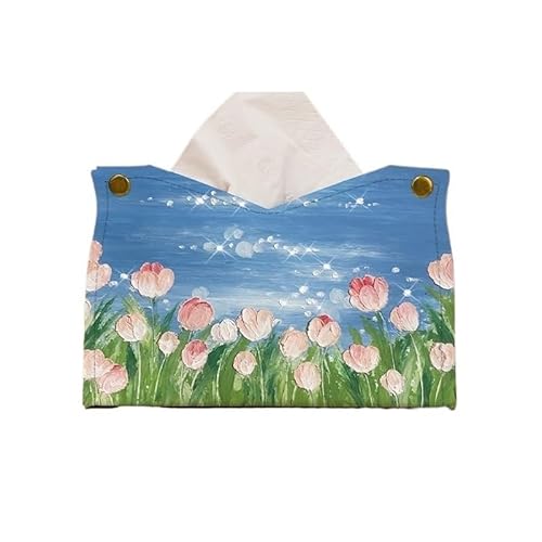MENGLI-2024 Taschentuchbox-Abdeckung Tissue Box Pu Serviette Halter Leder Papier Handtuch Halter Haushalt Wohnzimmer Tissue Box Gesichts Tissue Halter Dekorative Taschentuchbox(Blue) von MENGLI-2024