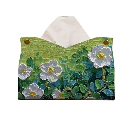 MENGLI-2024 Taschentuchbox-Abdeckung Tissue Box Pu Serviette Halter Leder Papier Handtuch Halter Haushalt Wohnzimmer Tissue Box Gesichts Tissue Halter Dekorative Taschentuchbox(Green) von MENGLI-2024