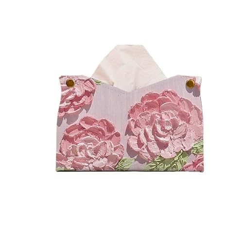 MENGLI-2024 Taschentuchbox-Abdeckung Tissue Box Pu Serviette Halter Leder Papier Handtuch Halter Haushalt Wohnzimmer Tissue Box Gesichts Tissue Halter Dekorative Taschentuchbox(Pink) von MENGLI-2024