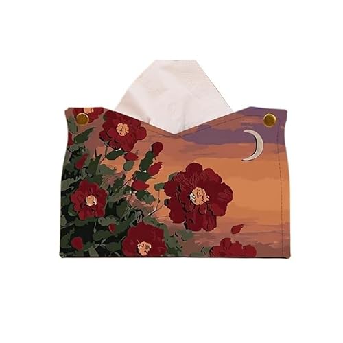 MENGLI-2024 Taschentuchbox-Abdeckung Tissue Box Pu Serviette Halter Leder Papier Handtuch Halter Haushalt Wohnzimmer Tissue Box Gesichts Tissue Halter Dekorative Taschentuchbox(Red) von MENGLI-2024