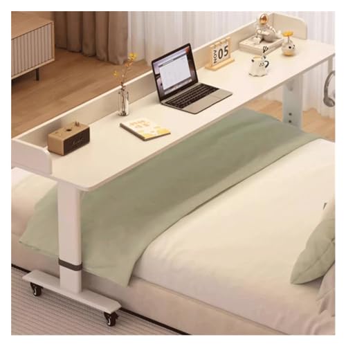 Tragbarer beweglicher Schreibtisch Überbetttisch mit 360°-Rädern, mobiler Computertisch am Bett, Laptop-Steh-Büroschreibtischwagen, geeignet for Zuhause und Krankenhaus(150x40x68cm) von MENGLI-2024