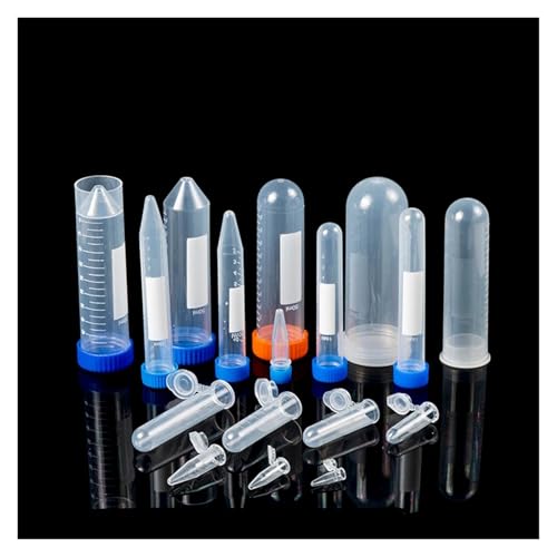 0.1-100ml Sizes Laboratory Plastic Centrifuge Tube Vial Microcentrifuge Micro Tube Screw And Snap Caps Lab Containers(10mL sharp) von MENGXIU