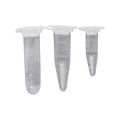 MENGKE 0,5/1,5/2 ml transparentes Mikroplastik-Reagenzglas, Zentrifugenfläschchen, Behälter mit Schnappverschluss for Laborproben, Schulschreibwaren(1.5ml) von MENGXIU