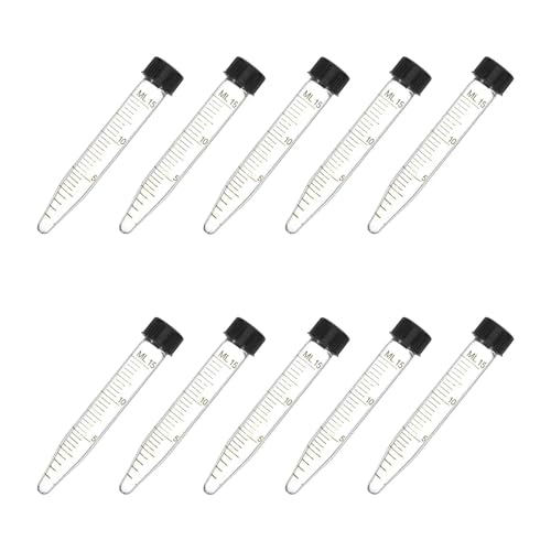 MENGKE 10 Pcs Pointed Bottom Centrifuge Tube With Screw Cap Centrifugal Test Tubes Conical 15ml Graduated Glass von MENGXIU