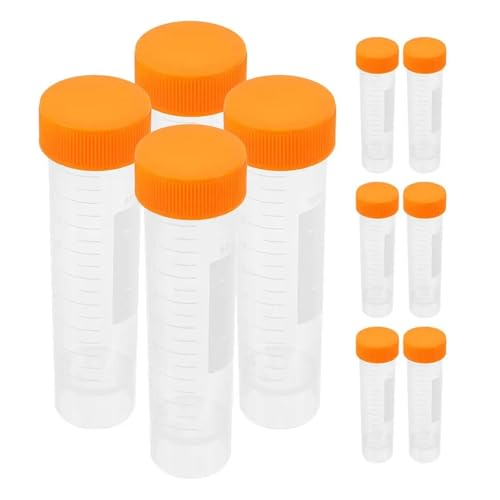 MENGKE 10 Pcs Screw Cap Test Tube 50 Ml Bottles With Caps Clear Tubes Keli Scientific Experiments Polypropylene 50ml Sample von MENGXIU