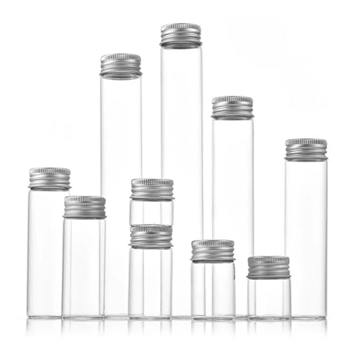 MENGKE 10 Stück 60 ml 30 x 120 mm Reagenzglas aus Glas mit Aluminiumkappe von MENGXIU