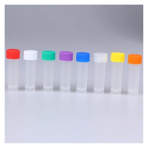 MENGKE 10 Stücke 5 ml Kunststoff Reagenzgläser Fläschchen mit Schraubverschluss Kappe Pack Container(Red) von MENGXIU