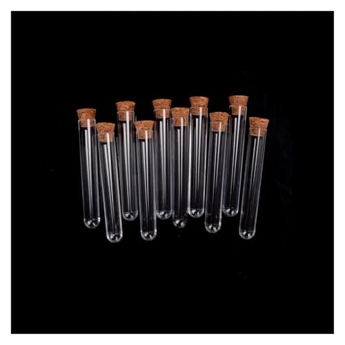 MENGKE 10 stücke 15 * 150mm Kunststoff Reagenzglas Mit Kork Kappe 20ml Klar Labor Experiment Favor Geschenk Rohr Nachfüllbare flasche von MENGXIU