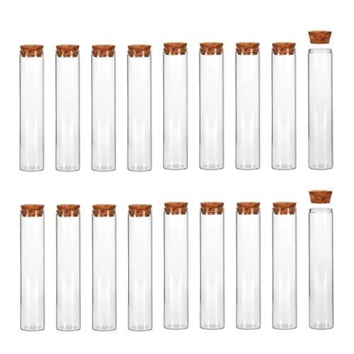 MENGKE 18 Stück Reagenzgläser Aus Glas, 25 × 120 Mm, Klare, Flache Reagenzgläser Mit Korkstopfen For Wissenschaftliche Experimente, Badesalz Und Süßigkeitenaufbewahrung von MENGXIU