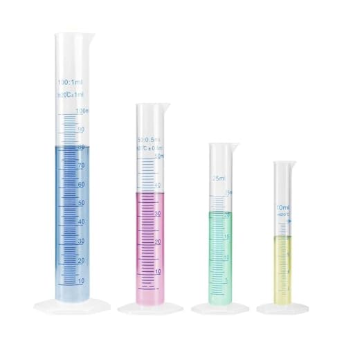 MENGKE 1PC Hexagon Bottom Transparent Mess Kunststoff Messzylinder Reagenzglas For Laborbedarf Laborwerkzeug(100ml) von MENGXIU