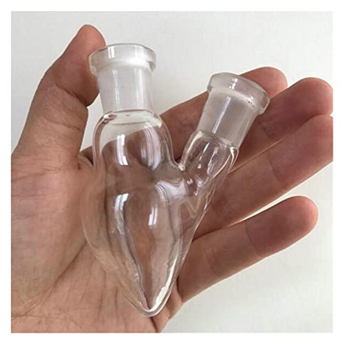 MENGKE 1Pcs 25ml/50ml/250ml Chemielabor Birnenform Zwei Hälse Glaskolben(25ml 19x19) von MENGXIU