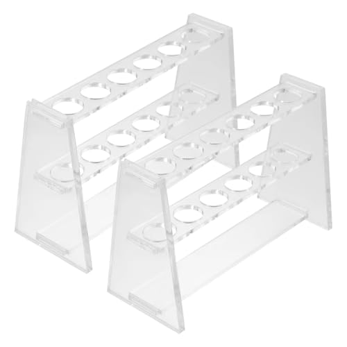 MENGKE 2 Stück 6 Löcher 10 ml Kunststoff Klar Reagenzglasgestell Zentrifugenröhrchenständer Glas Reagenzglashalter Laborgeräte von MENGXIU