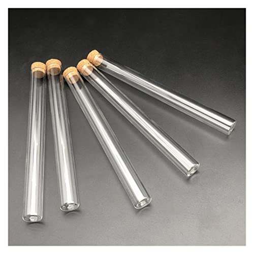 MENGKE 20 Stück/Packung 15 X 150 Mm Transparente Glas-Reagenzgläser Mit Flachem Boden Und Kork-Holzstopfen For Laborbehälter von MENGXIU