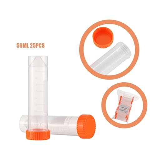 MENGKE 50Ml 25PCS Centrifuge Tubes Conical Tubes LeakProof Screw Caps Plastic Container Graduated Write Marks Laboratory Lab School MENGKE 50Ml 25PCS Centrifuge Tubes Conical Tubes LeakProof Screw Caps Plastic Container Graduated Write Marks Laboratory Lab School von MENGXIU