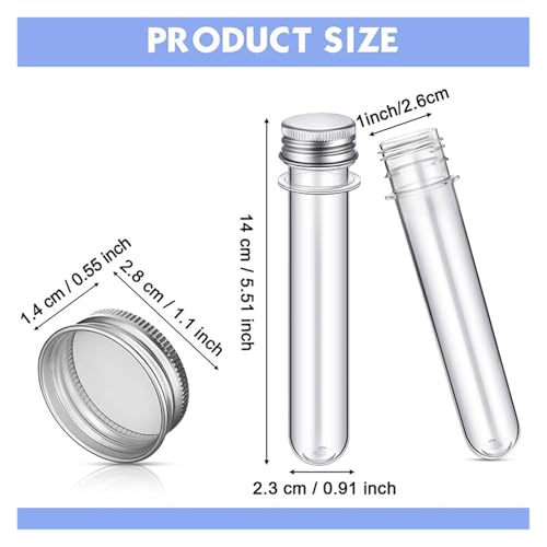 MENGKE 50Pcs Plastic Test Tubes Clear And Transparent Candy Storage Containers With Screw Caps Bath Salt Mask Bottle 40Ml von MENGXIU