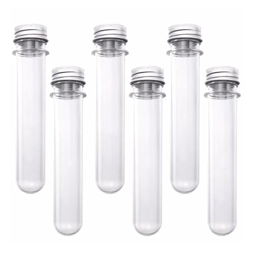 MENGKE 6Pcs 40ml PET-Flasche Kunststoff Reagenzglas mit Schraubverschluss Aluminiumkappe Verpackungsrohr von MENGXIU