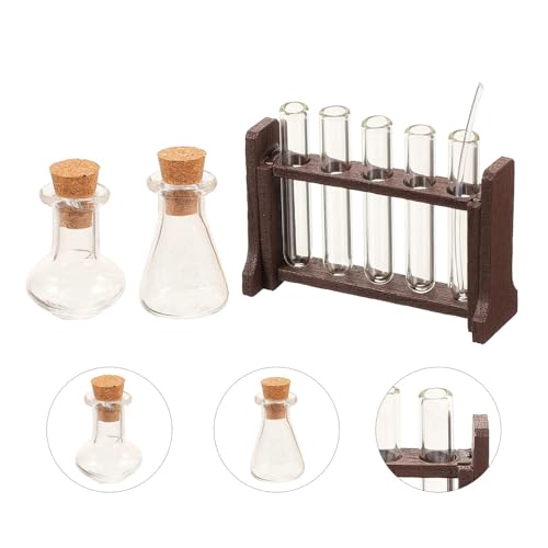 MENGKE Wooden Rack Mini Simulation Measuring Cup Set Science Test Tube Rack Laboratory Toy House Photo Prop Education Model Experiment MENGKE Wooden Rack Mini Simulation Measuring Cup Set Science Test Tube Rack Laboratory Toy House Photo Prop Education Model Experiment von MENGXIU