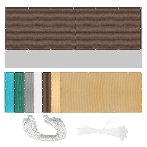 Sonnensegel 265 x 380 cm Rechteckig Atmungsaktiv 98% UV Schutz Beschattungsnetz für Pergola im Freien mit Spannseilen mit Ösen für Balkon Terrasse, braun Sonnensegel 265 x 380 cm Rechteckig Atmungsaktiv 98% UV Schutz Beschattungsnetz für Pergola im Freien mit Spannseilen mit Ösen für Balkon Terrasse, braun von MENGXUAN