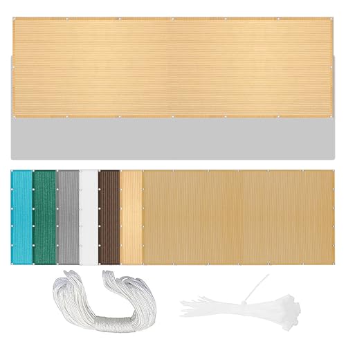 Sonnensegel 270 x 290 cm Rechteckig Atmungsaktiv 98% UV Schutz Beschattungsnetz für Pergola im Freien mit Spannseilen mit Ösen für Balkon Terrasse, Creme Farben Sonnensegel 270 x 290 cm Rechteckig Atmungsaktiv 98% UV Schutz Beschattungsnetz für Pergola im Freien mit Spannseilen mit Ösen für Balkon Terrasse, Creme Farben von MENGXUAN
