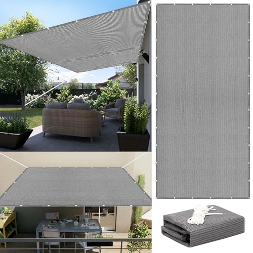 Sonnensegel Atmungsaktiv Sonnenschutz 210 x 470 cm Rechteckig Atmungsaktiv 98% UV Schutz Schattentuch Segel Baldachin Ohne Bohren mit Ösen Segeltuch für Garten Terrasse, Hellgrau Sonnensegel Atmungsaktiv Sonnenschutz 210 x 470 cm Rechteckig Atmungsaktiv 98% UV Schutz Schattentuch Segel Baldachin Ohne Bohren mit Ösen Segeltuch für Garten Terrasse, Hellgrau von MENGXUAN