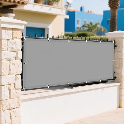 Sonnensegel Sonnenschutz 300 x 365 cm Rechteckig Wasserdicht 98% UV Schutz Sonnentuch Schattensegel mit Ösen Und Befestigungsseile für Patio Hinterhof Rasengarten, Hellgrau von MENGXUAN