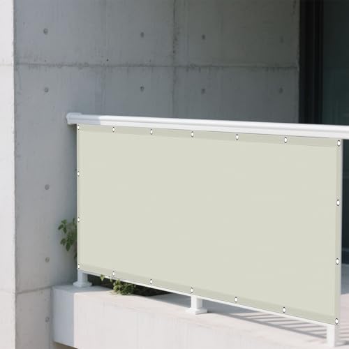 Sonnensegel Wasserfest 1.4 x 2.8 m Rechteckig Wasserdicht Sonnenschutz Windschutz Markisenstoff Rechtwinklig mit Ösen Ohne Bohren mit Seil für Balkon Garten, Beige von MENGXUAN