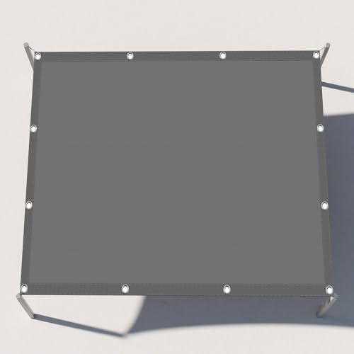 Wasserdicht Sonnensegel 140 x 400 cm Rechteckig Wasserdicht Sonnenschutz Windschutz Sonnenschutz Baldachin Markise inkl Befestigungsseile für Balkon Garten, Hellgrau von MENGXUAN