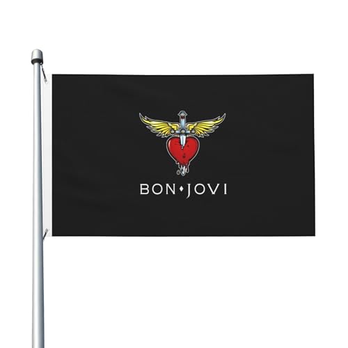 Frühling Sommer Jovi Rock Band Vertikale Hausfahne, doppelseitig, 3x13 Fuß, leichtes Gewebe mit Schnelltrocknungsfunktion, Außen-Dekoration Frühling Sommer Jovi Rock Band Vertikale Hausfahne, doppelseitig, 3x13 Fuß, leichtes Gewebe mit Schnelltrocknungsfunktion, Außen-Dekoration von MENOPKA