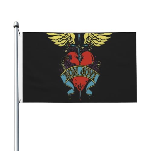 Frühling Sommer Jovi Rock Band Vertikale Hausfahne, doppelseitig, 3x8 Fuß, leichtes Gewebe mit Schnelltrocknungsfunktion, Außen-Dekoration Frühling Sommer Jovi Rock Band Vertikale Hausfahne, doppelseitig, 3x8 Fuß, leichtes Gewebe mit Schnelltrocknungsfunktion, Außen-Dekoration von MENOPKA