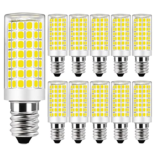 E14 LED Lampe 9W, Kaltesweiß 6000K, Kein Flimmern, 750lm Entspricht 60W-75W E14 Halogen Leuchtmittel, Keramiksockel, E14 Mini Glühbirne mit 88-LED SMD2835, AC220-240V, Nicht Dimmbar, 10er-Pack von MENTA