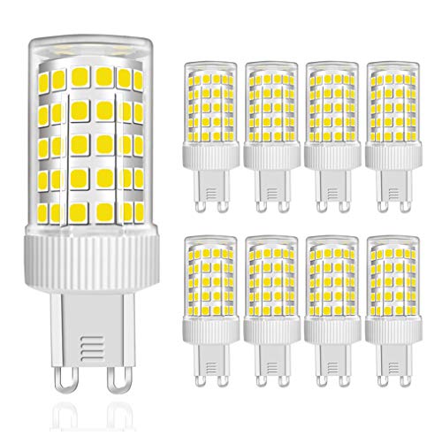 G9 LED Lampe 10W, Kaltesweiß 6000K, Kein Flimmern, 800lm Entspricht 80W G9 Halogen Leuchtmittel, Keramiksockel, G9 Mini Glühbirne mit 86-LED SMD2835, AC220-240V, Nicht Dimmbar, Φ22*58mm, 8er-Pack von MENTA