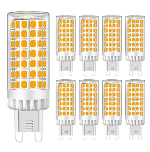 G9 LED Lampe 9W, Warmweiß 3000K, Kein Flimmern, 750lm Entspricht 60W-75W G9 Halogen Leuchtmittel, Keramiksockel, G9 Mini Glühbirne mit 88-LED SMD2835, AC220-240V, Nicht Dimmbar, Φ18*64mm, 8er-Pack von MENTA