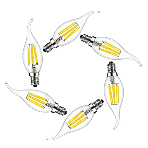 MENTA E14 LED Kerzenform 6W ersetzt 60 Watt Kaltesweiß 6500K E14 Filament Fadenlampe C35 E14 Kerze LED Lampe 220-240V AC 600lm 360° Abstrahlwinkel Nicht Dimmbar 6er-Pack von MENTA