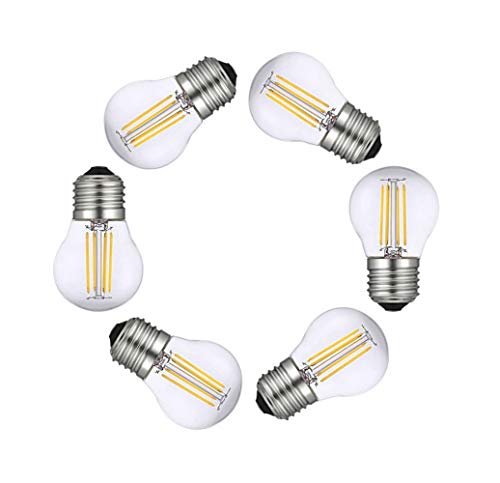 MENTA Leuchtmittel E27 LED, 6er pack 4W LED classic Lampe, ersetzt 40W, E27, Kaltweiss (6500K), 360°Abstrahlwinkel, AC 220-240V, 400lm, Tropfen von MENTA