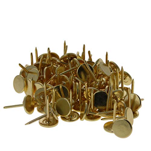 Innenausstattung mit Nägeln, antiken Bronze Oberfl Polsternägel, 11 mm x 17 mm, flacher Kopf, Möbelnägel, goldfarben, for Möbel, Sofa-Kopfteile, 100 Stück(Size:Gold Tone) von MENTAM