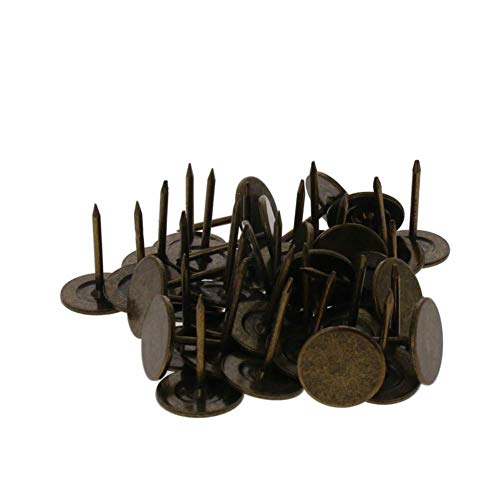 Innenausstattung mit Nägeln, antiken Bronze Oberfl Polsternägel, 16 mm x 20 mm, flacher Kopf, Möbelnägel, goldfarben, for Möbel, Sofa-Kopfteile, 40 Stück(Size:Bronze Tone) von MENTAM