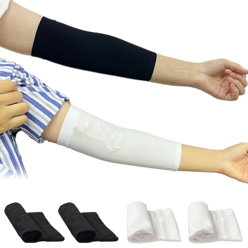 MENURSY PICC Line Cover für Arm Cast Sleeve Protective, 2 x Weiß + 2 x Schwarz von MENURSY