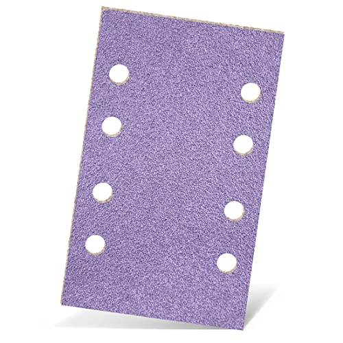 MENZER Purple HD Klett-Schleifblätter, 133 x 80 mm, 8-Loch, f. Schwingschleifer, Keramik-Mix (50 Stk.) K150 von MENZER