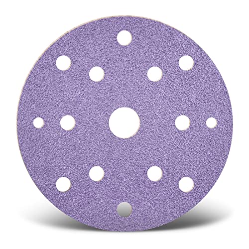 MENZER Purple HD Klett-Schleifscheiben, 150 mm, 15-Loch, f. Exzenterschleifer, Keramik-Mix (50 Stk.) K240 von MENZER