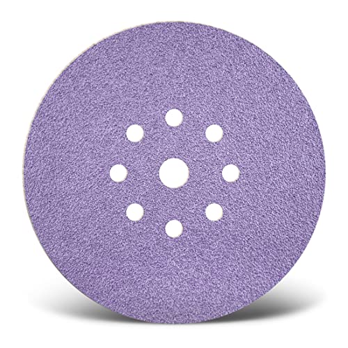 MENZER Purple HD Klett-Schleifscheiben, 225 mm, 9-Loch, f. Trockenbauschleifer, Keramik-Mix (5 Stk.) K60 von MENZER