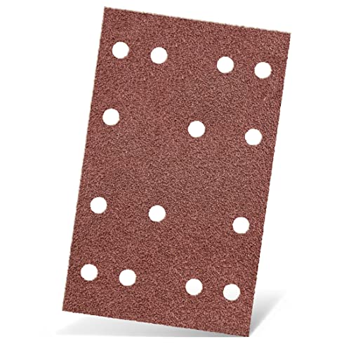 MENZER Red Klett-Schleifblätter, 133 x 80 mm, 14-Loch, f. Schwingschleifer, Normalkorund (50 Stk.) K80 von MENZER