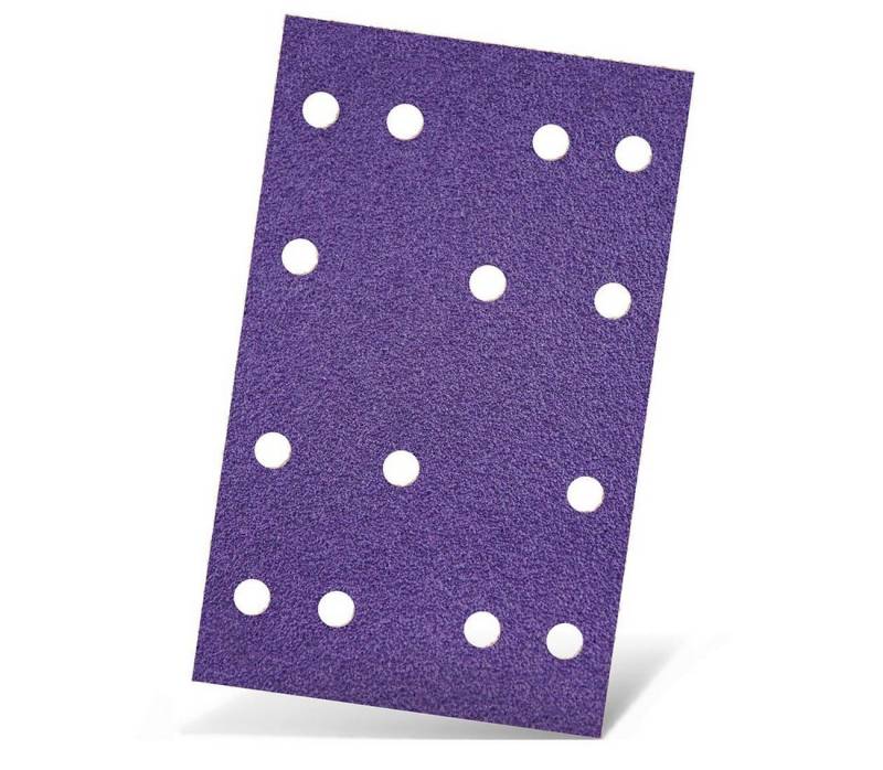 MENZER Schleifpapier 133 x 80 mm 14-Loch Klett-Schleifblätter für Schwingschleifer, Keramik-Mix, 50 Stk., K120 von MENZER