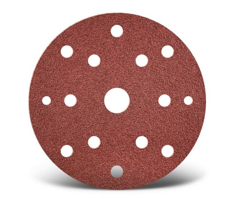 MENZER Schleifscheibe Ø 150 mm 15-Loch Klett-Schleifscheiben für Exzenterschleifer, Normalkorund, 50 Stk., K120 von MENZER