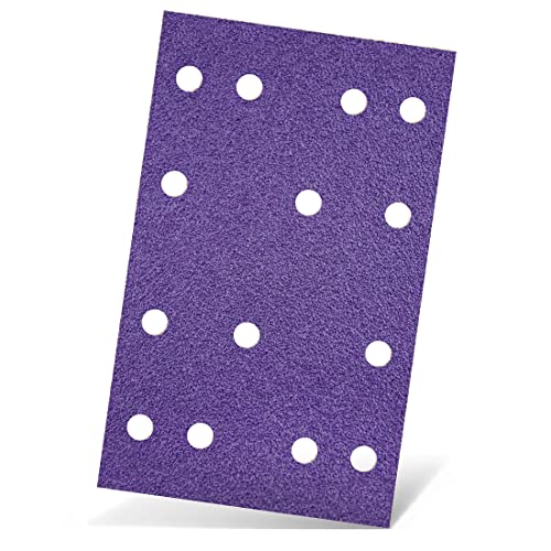 MENZER Titanium HD Klett-Schleifblätter, 133 x 80 mm, 14-Loch, f. Schwingschleifer, Keramik-Mix (50 Stk.) K120 von MENZER