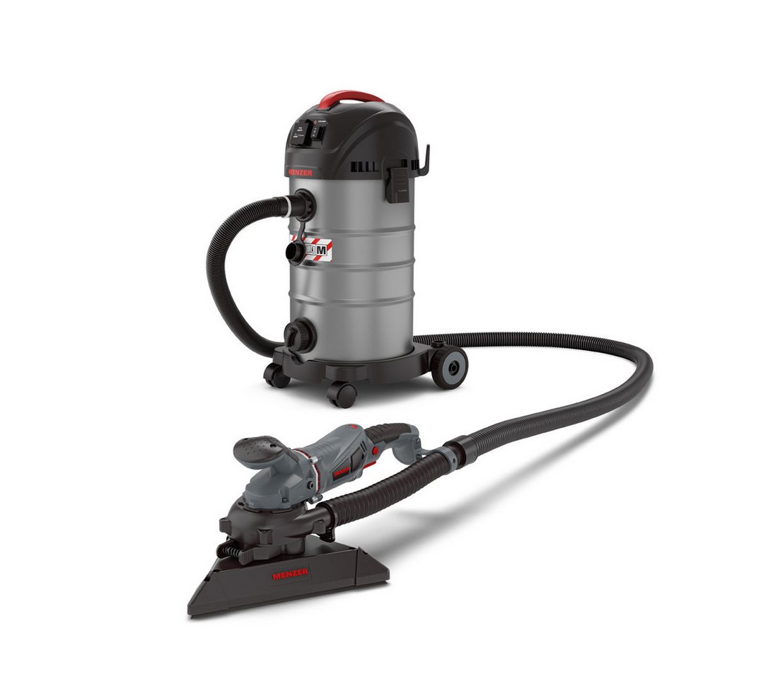 MENZER Trockenbauschleifer TSW 225 + VCM 330, max. 1950 U/min, (Set), mit Wechselkopfsystem, Set mit Sicherheitssauger, Nass-Trocken-Sauger von MENZER
